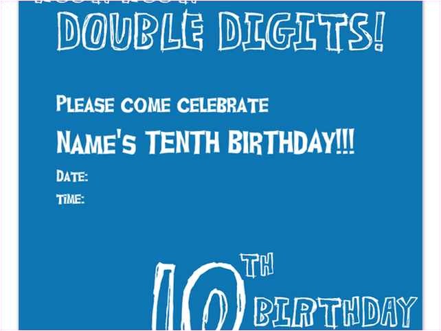 10 Year Old Boy Birthday Party Invitation Wording 10th Birthday Invitation Boy