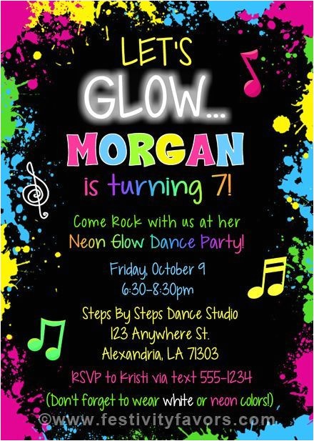 13th Birthday Dance Party Invitations Glow Dance Party Birthday Invitations $1 00 Each 13th Birthday Dance Party Invitations Glow Dance Party Birthday Invitations $1 00 Each