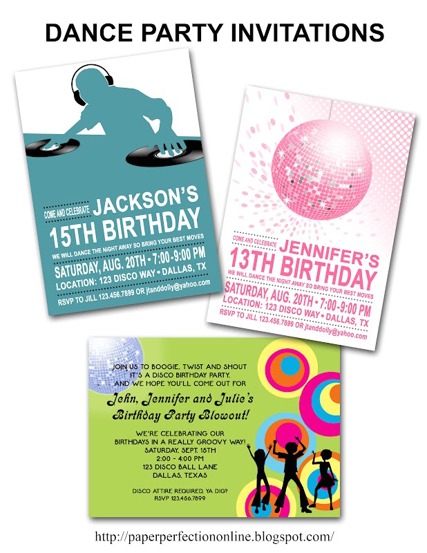 13th Birthday Dance Party Invitations Paper Perfection Dance Party Invitations 13th Birthday Dance Party Invitations Paper Perfection Dance Party Invitations