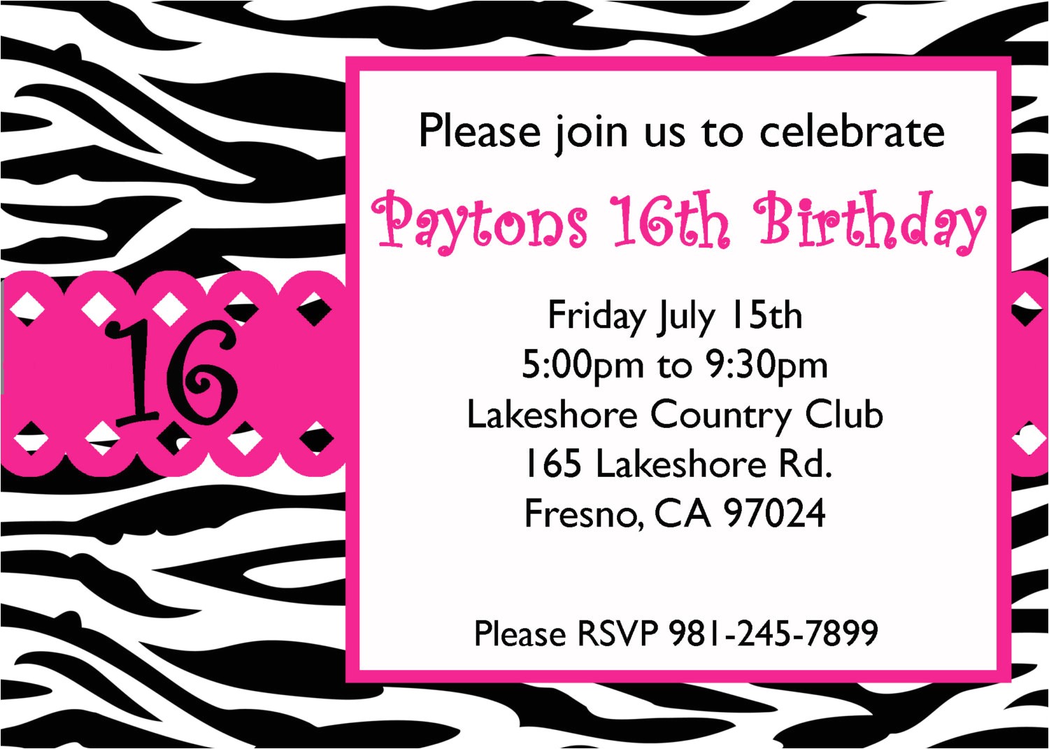 16th Birthday Party Invitations Templates Free Free Sweet 16 Birthday Invitations Templates