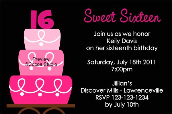 16th Birthday Party Invitations Templates Free Sweet 16 Birthday Party Invitations