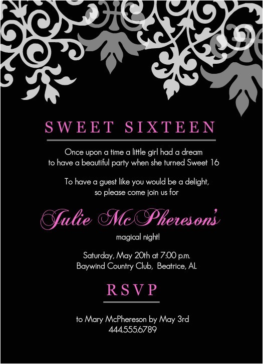 16th Birthday Party Invitations Templates Free Sweet 16th Birthday Invitations Templates Free Printable