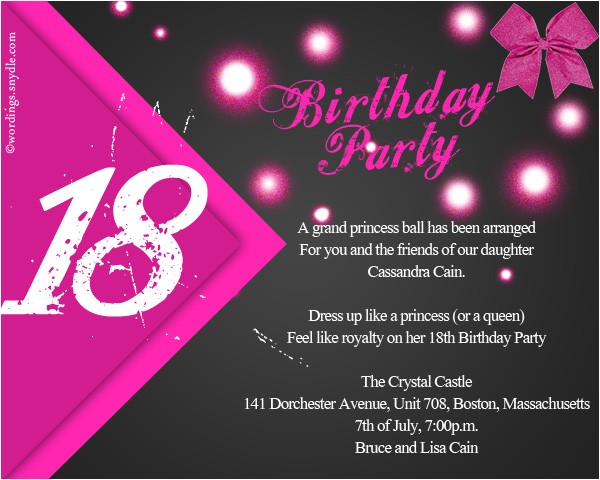18th Birthday Invitation Sample 18th Birthday Party Invitations theruntime Com