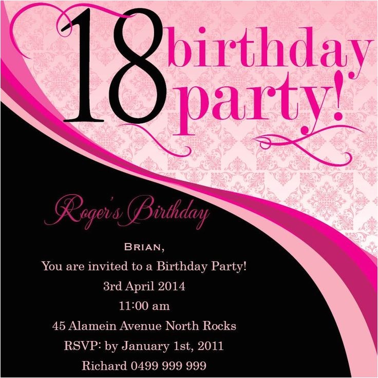 18th Birthday Invitation Sample 33 Best 18th Birthday Invitations Inspirations Images On
