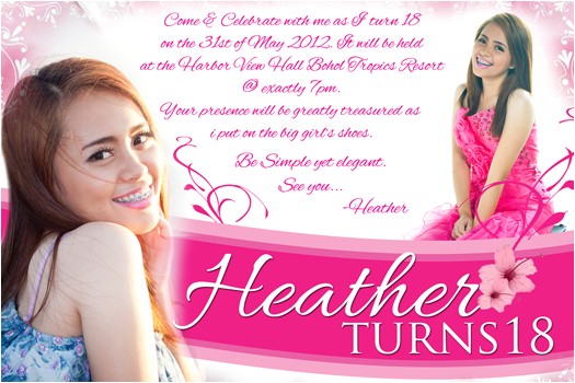 18th Birthday Invitation Sample Steven Minds Heather 18th Birthday Invitation