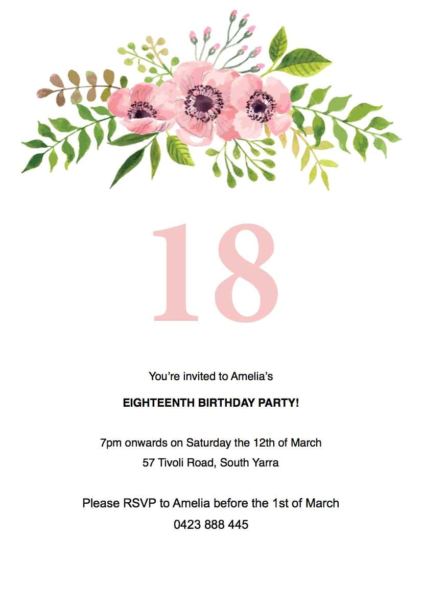 18th Birthday Invitation Templates Free Download 31 Free 18th Birthday Invitation Templates Printable 18th