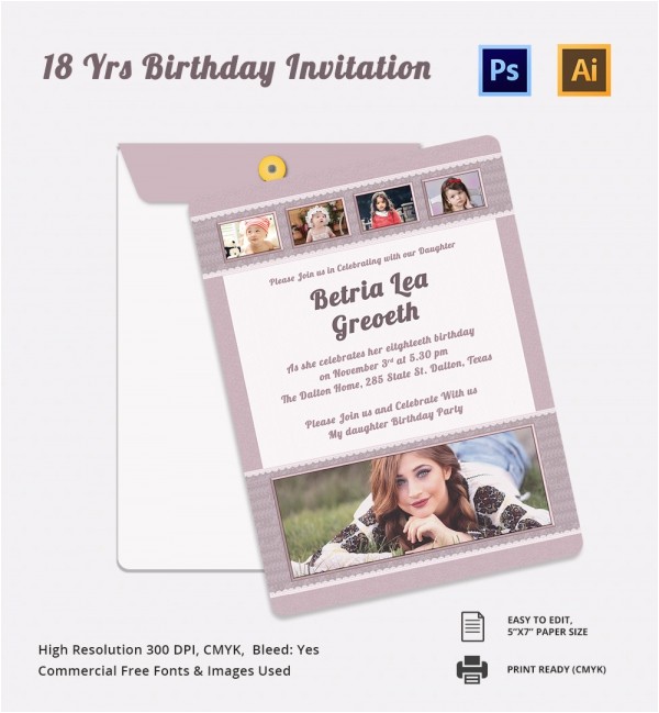 18th Birthday Invitation Templates Free Download Birthday Invitation Template 70 Free Psd format