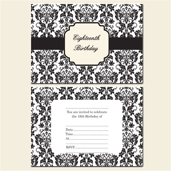 18th Birthday Invitation Templates Free Download Plain Birthday Invitation Templates Free Download Inside