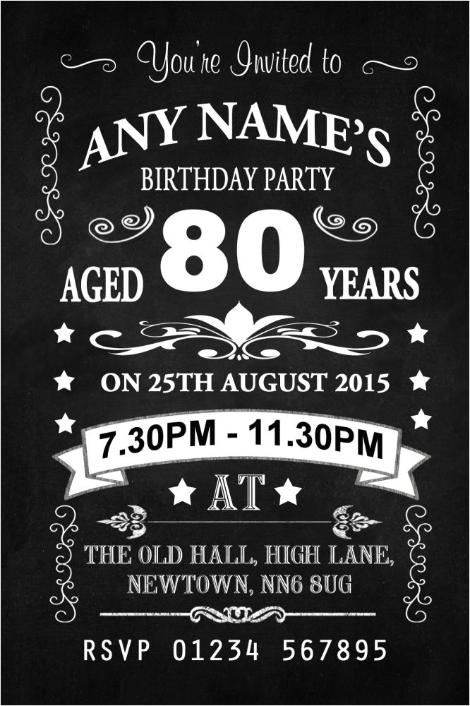 18th Birthday Invitations Male 80th Birthday Invitations Birthday Party Invitations