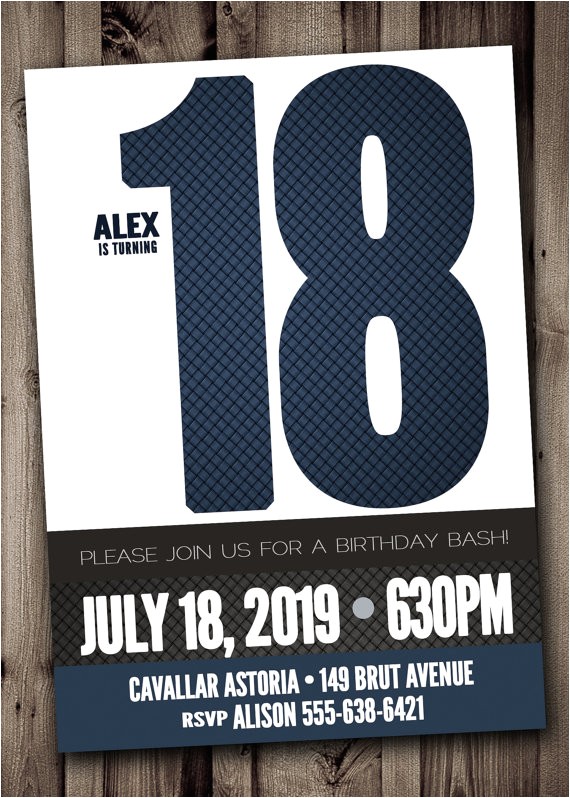 18th Birthday Invitations Male Items Similar to 18th Birthday Party Invitation for Man