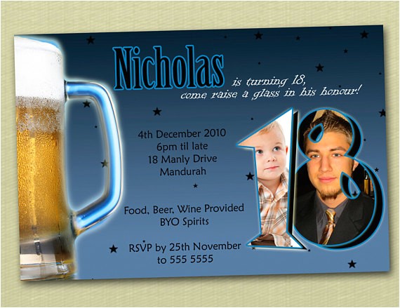 18th Birthday Invitations Male Personalised Photo Birthday Invitation 18th 21st 30th 40th