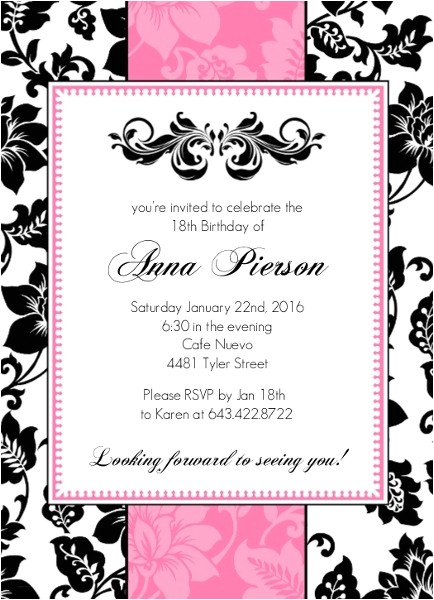 18th Birthday Party Invitations Free 18th Birthday Party Invitation