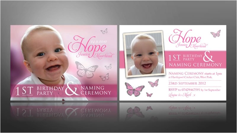 1st Birthday and Baptism Combined Invitations Creative Christening Invite Designs & Thank You Cards for