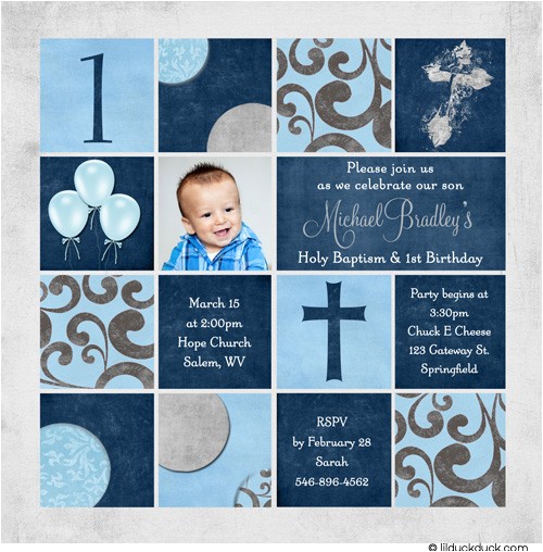 1st Birthday and Baptismal Invitation Wordings First Birthday and Baptism Invitations