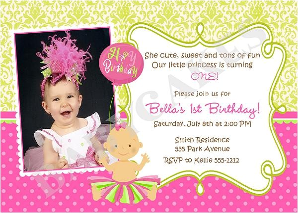 1st Birthday Invitation Example First Birthday Invitation Wording and 1st Birthday