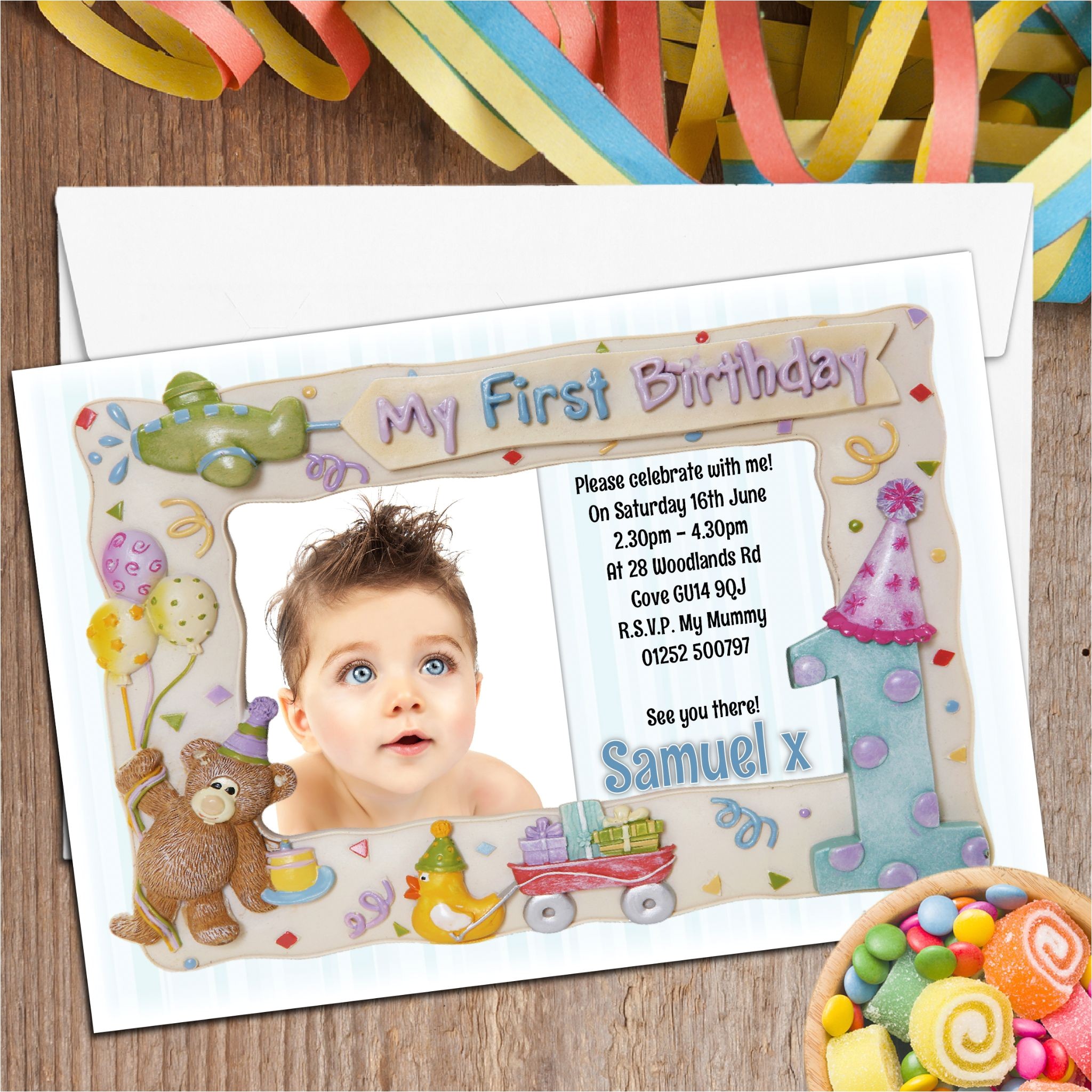 1st Birthday Invitation Frames 10 Personalised First 1st Birthday Party Frame Photo