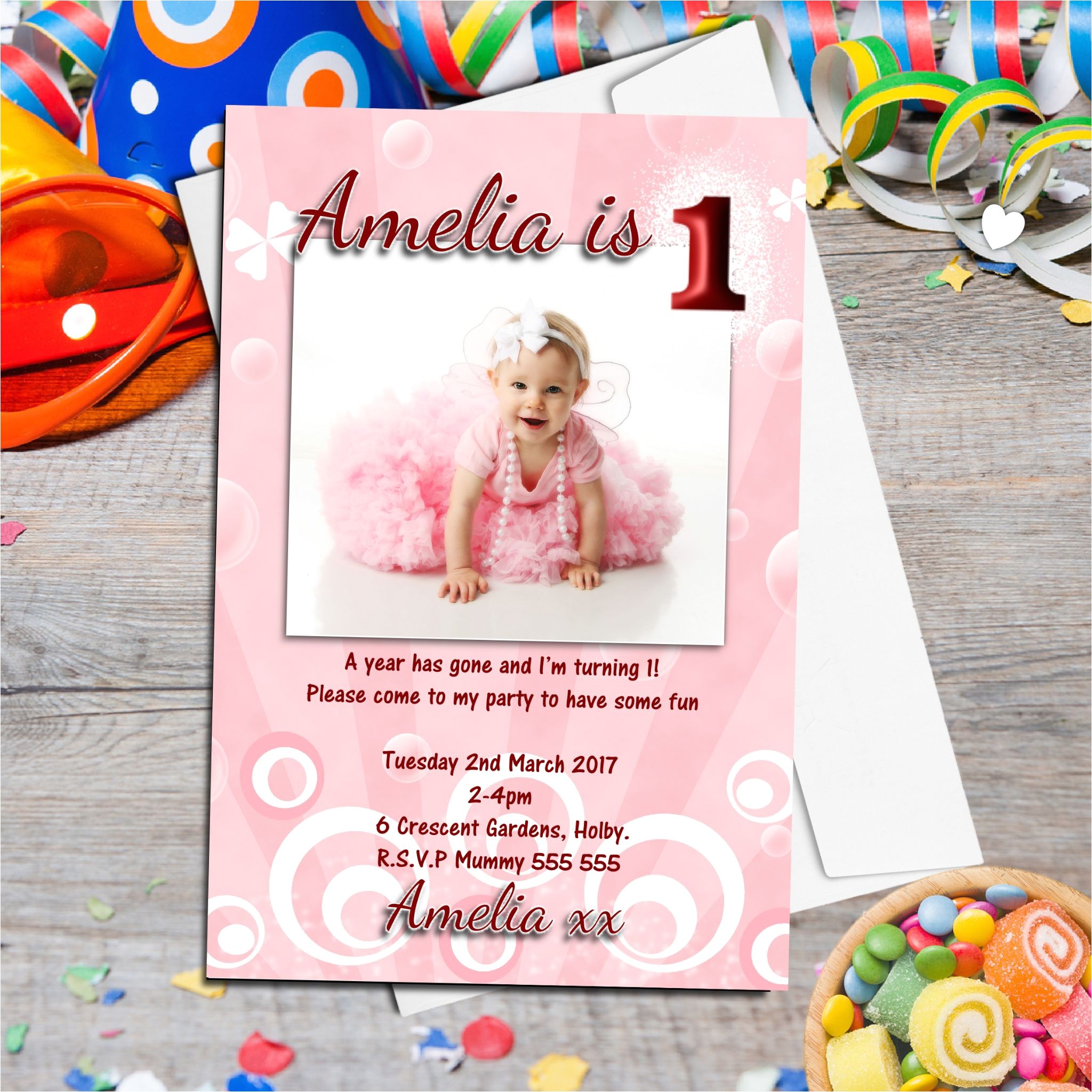 1st Birthday Invitation Frames 10 Personalised Girls First Birthday Party Photo 1st Birthday Invitation Frames 10 Personalised Girls First Birthday Party Photo