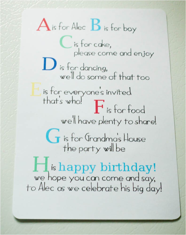 1st Birthday Invitation Letter to Friends A is for Alec Abc 1st Birthday My Insanity