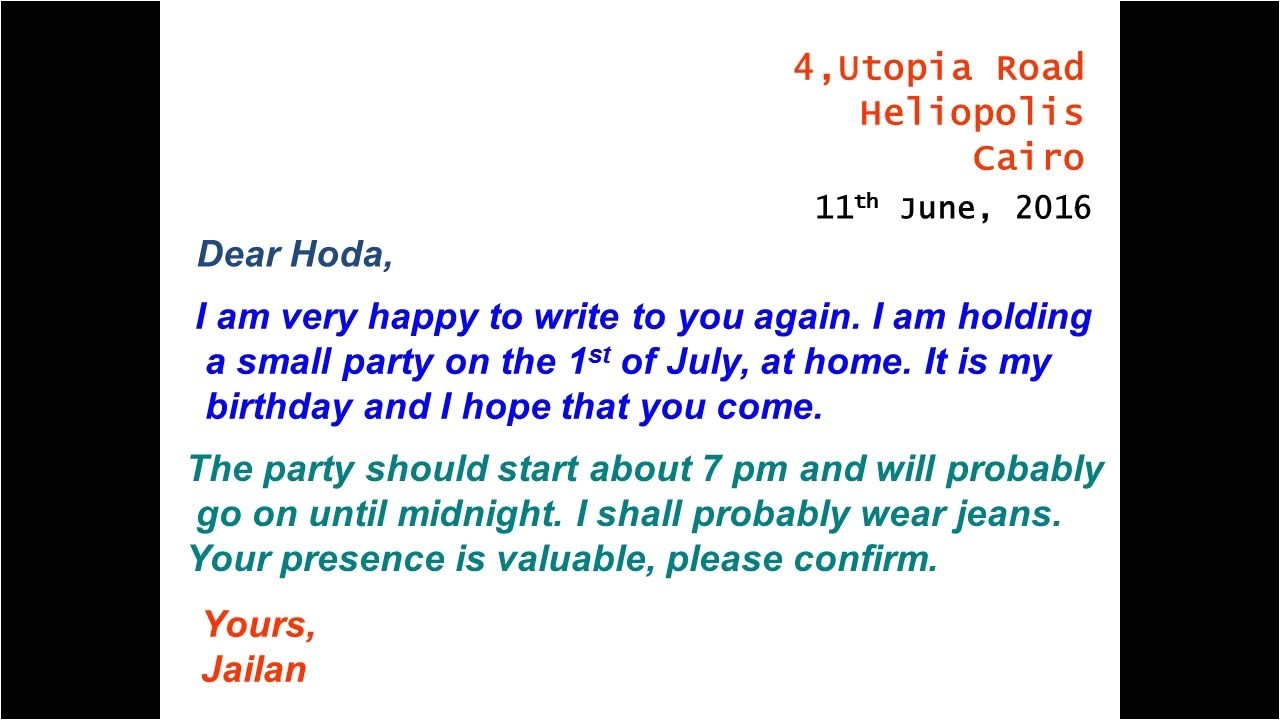 1st Birthday Invitation Letter to Friends How to Write An Informal Letter Invitation and An E