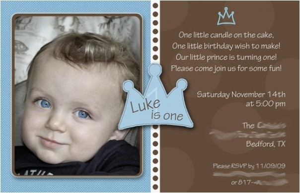 1st Birthday Invitation Sms for Baby Boy Baby Boy 1st Birthday Invitation Little Prince