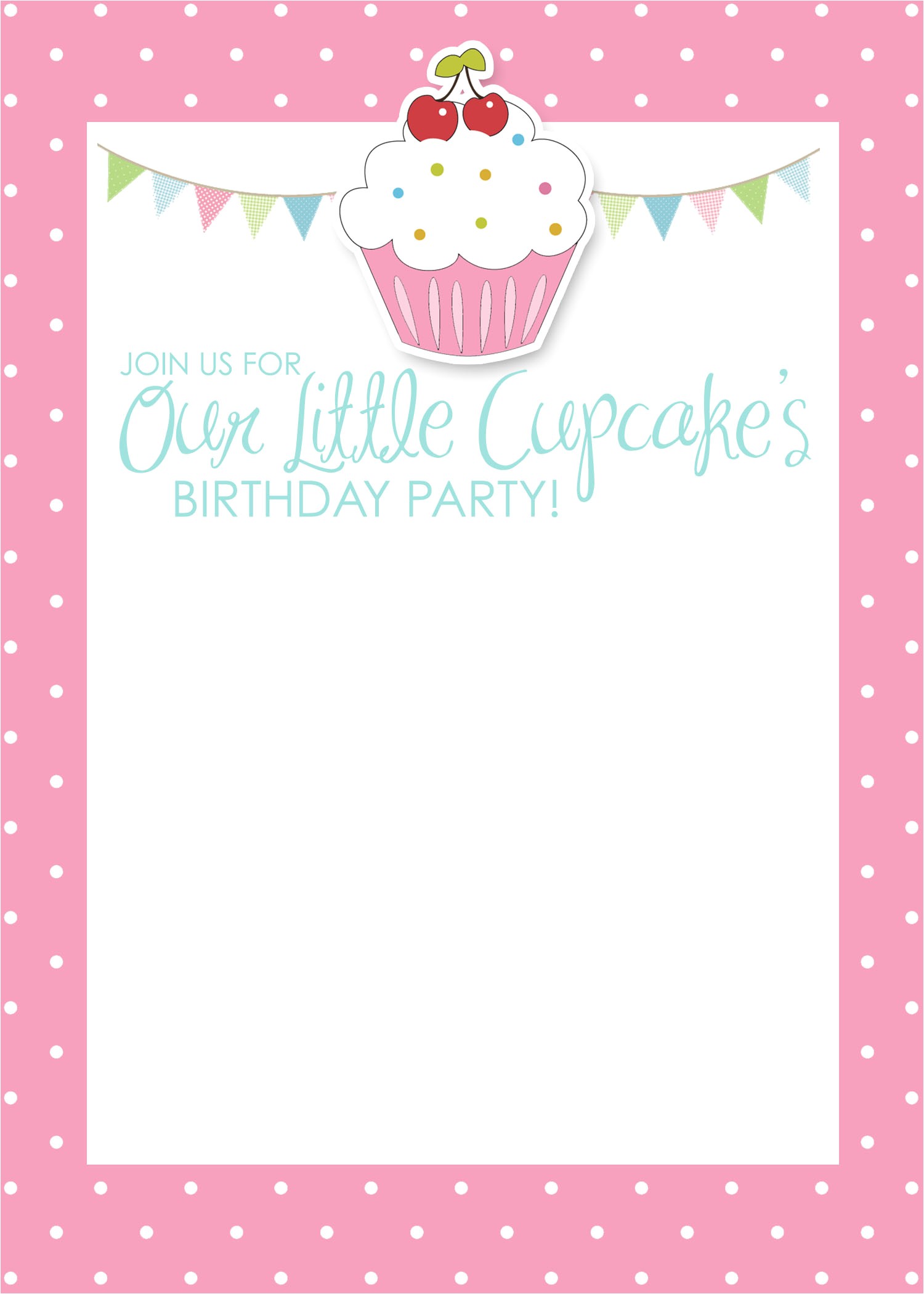 1st Birthday Invitations Free Printable Templates 7 Best Images Of Cupcake Birthday Invitations Printable