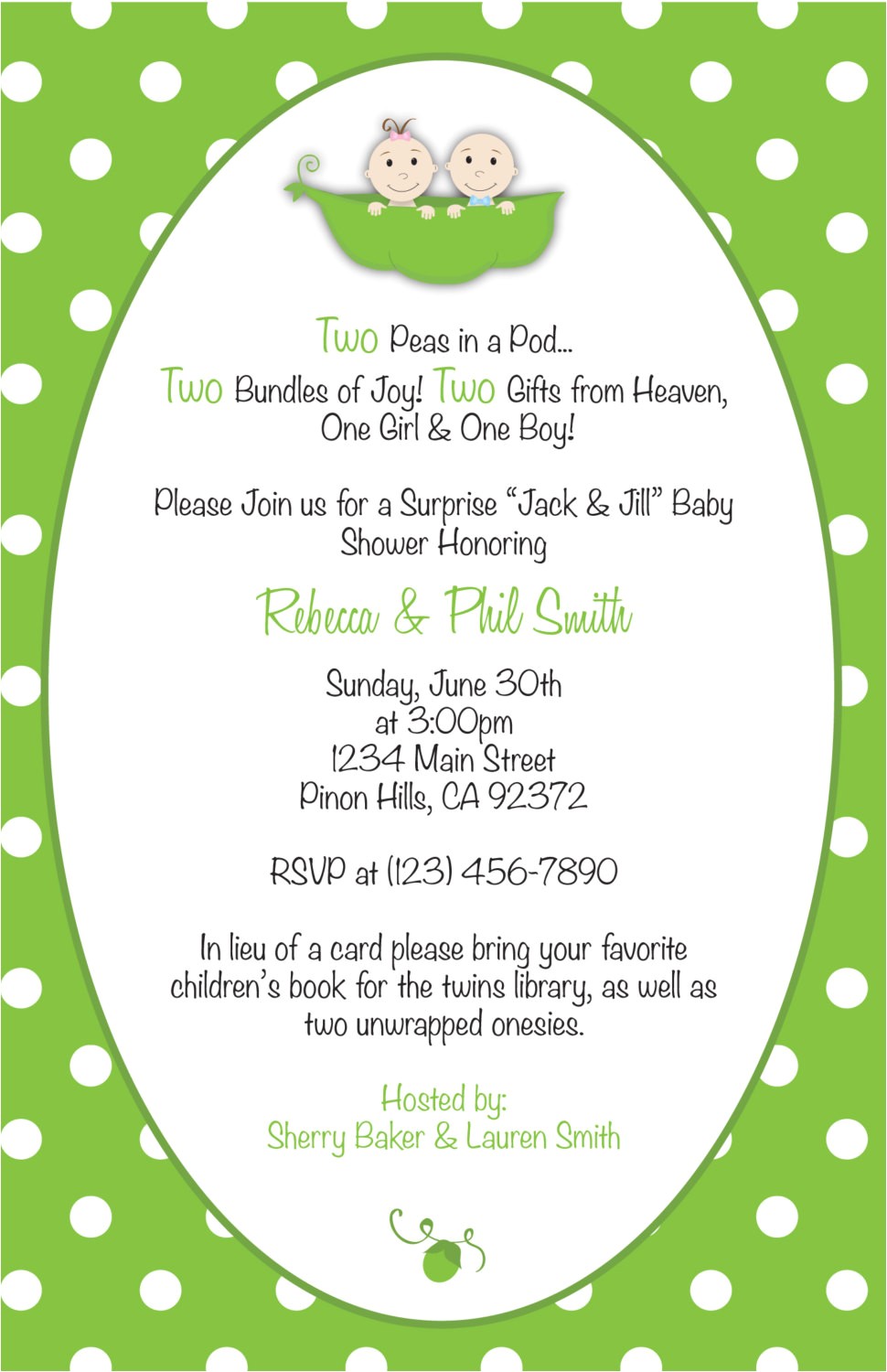 2 Peas In A Pod Baby Shower Invitations Two Peas In A Pod Baby Shower Invitation & Thank You Card