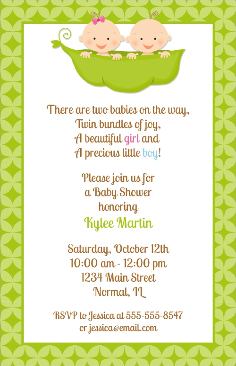 2 Peas In A Pod Baby Shower Invitations Two Peas In A Pod Baby Shower Invitations