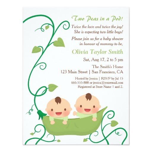 2 Peas In A Pod Baby Shower Invitations Two Peas In A Pod Baby Shower Invitations