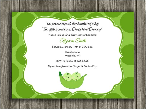 2 Peas In A Pod Baby Shower Invitations Two Peas In A Pod Baby Shower Invitations
