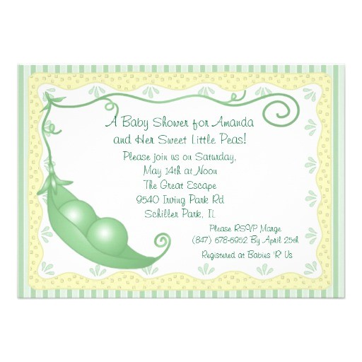 2 Peas In A Pod Baby Shower Invitations Two Peas In A Pod Twins Baby Shower Invitations