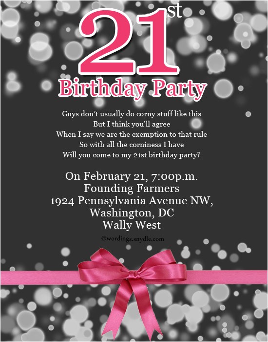 21st Birthday Invitation Quotes 21st Birthday Party Invitation Wording Wordings and Messages