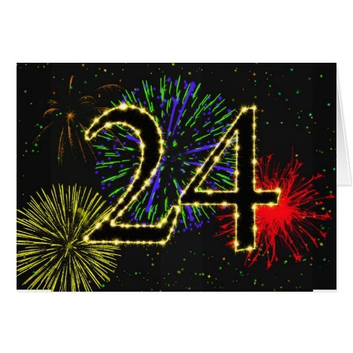 24th Birthday Invitations 24th Birthday Party Invitation Greeting Card