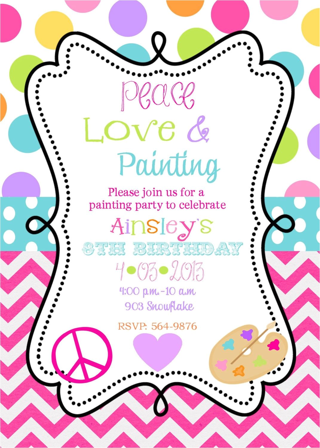 24th Birthday Invitations Templates 12 Peace Love Painting Party Birthday by Noteablechic On 24th Birthday Invitations Templates 12 Peace Love Painting Party Birthday by Noteablechic On