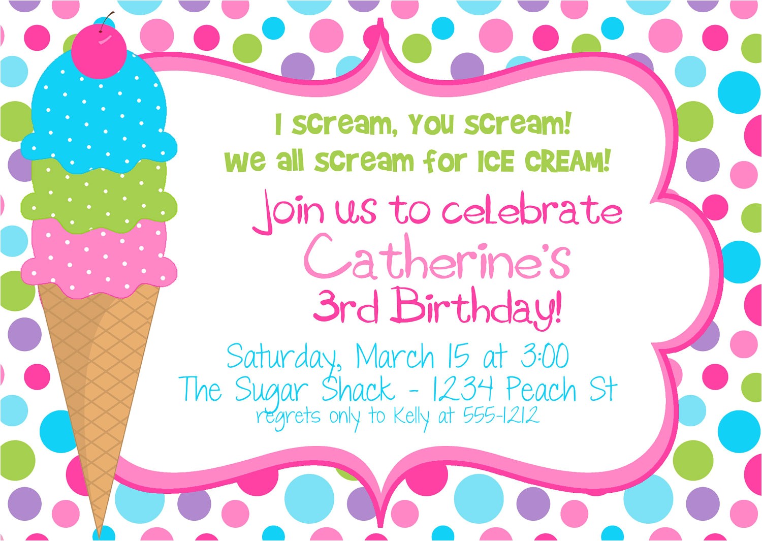 24th Birthday Invitations Templates Icecream Birthday Party Invitation for Girls Digital File 24th Birthday Invitations Templates Icecream Birthday Party Invitation for Girls Digital File