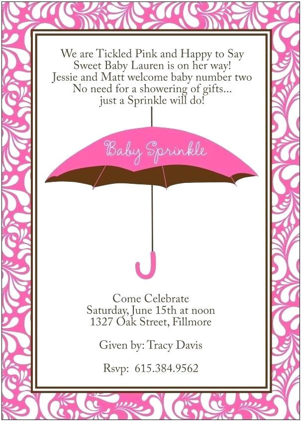2nd Baby Girl Shower Invitations Baby Shower for Second Baby – Greenconshy