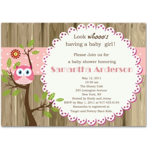 2nd Baby Girl Shower Invitations Lovely Owl and Tree Brown Baby Girl Shower Invitations Bs238