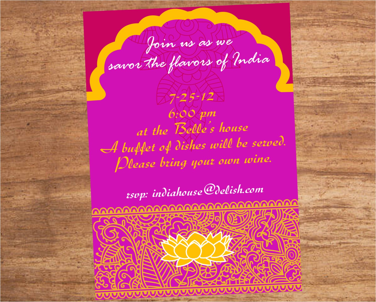 2nd Birthday Invitation Wording Indian Style India Indian Food Party Invitation
