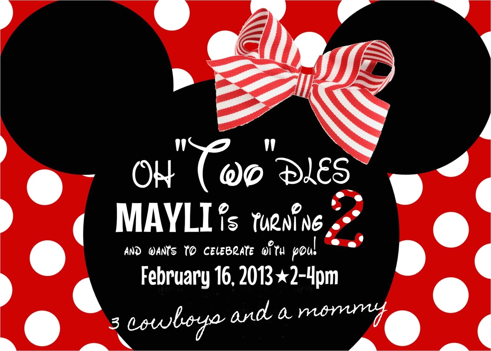 2nd Birthday Invitation Wording Mickey Mouse 3 Cowboys and A Mommy Weekend whoas