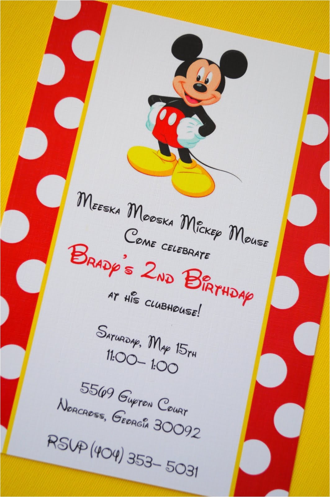 2nd Birthday Invitation Wording Mickey Mouse Gt Brady S Mickey Mouse Party