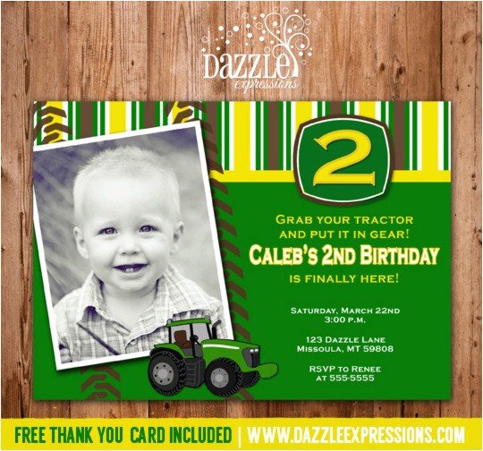 2nd Birthday Invitations Boy Templates Free Printable Boys Tractor Birthday Invitation John Deere