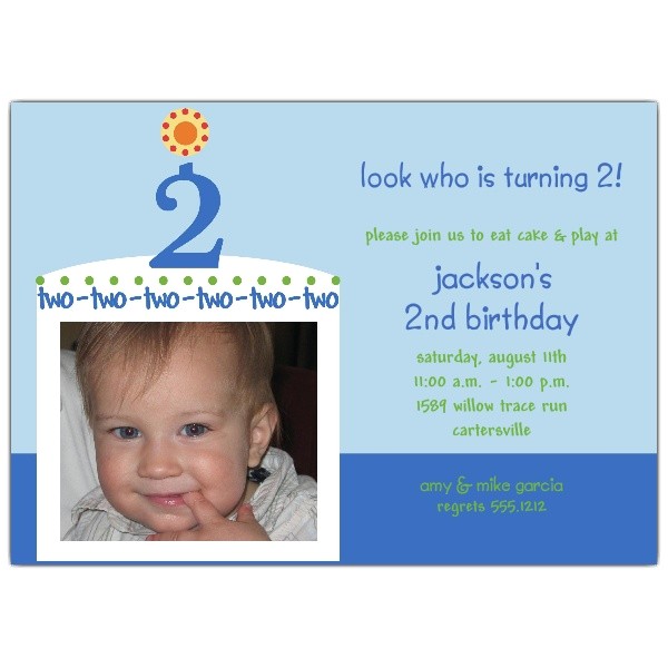 2nd Birthday Party Invitations Boy Birthday Cake Boy Second Birthday Invitations