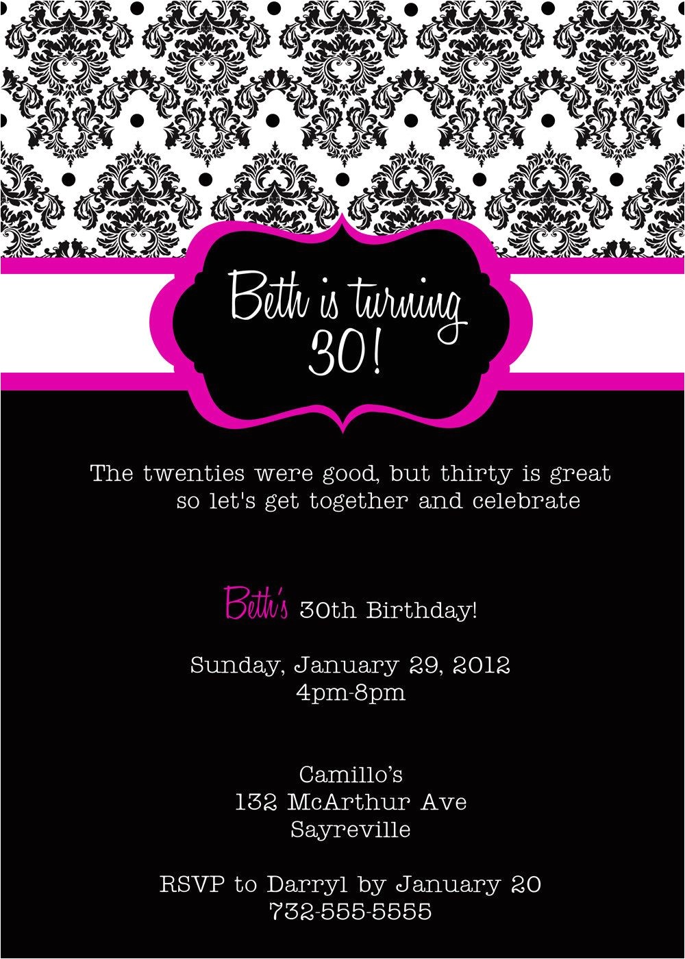 30th Birthday Invitation Templates Free Download 30th Birthday Invitations Printable