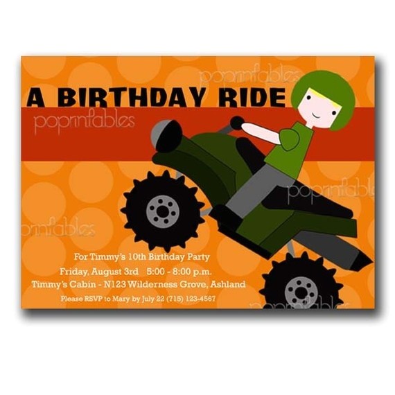 4 Wheeler Birthday Invitations 1000 Images About 4 Wheeler Birthday Ideas On Pinterest