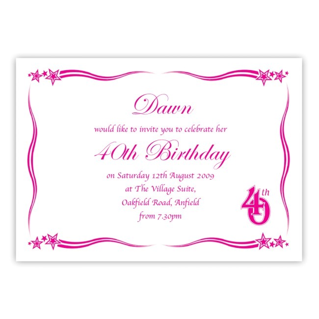 40th Bday Party Invites 40th Birthday Party Invitation Birthdays