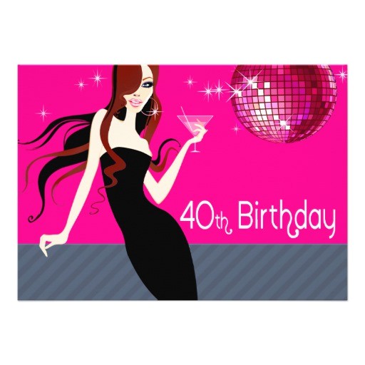 40th Birthday Cocktail Party Invitations Divalicious Cocktails 40th Birthday Party 5×7 Paper
