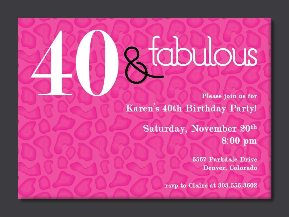 40th Birthday Invitation Ideas 40th Birthday Invitations Birthday Party Invitations
