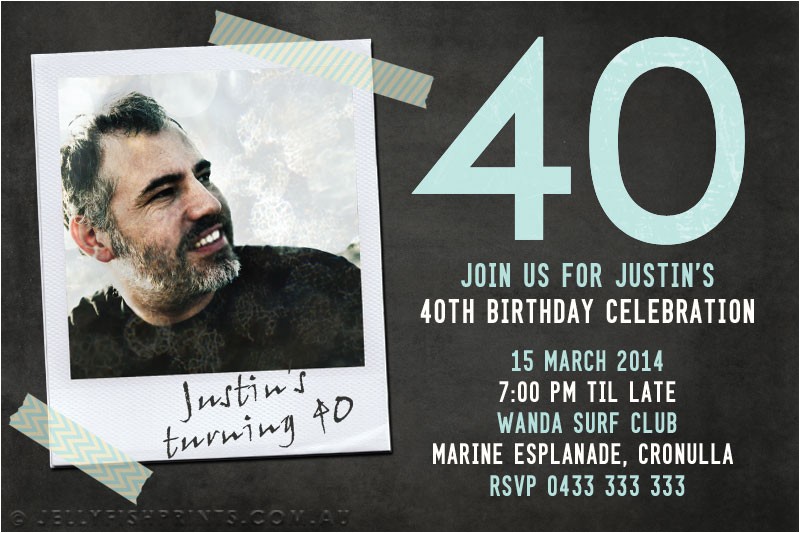 40th Birthday Invitation Wording for Man 40th Birthday Invitations for A Man