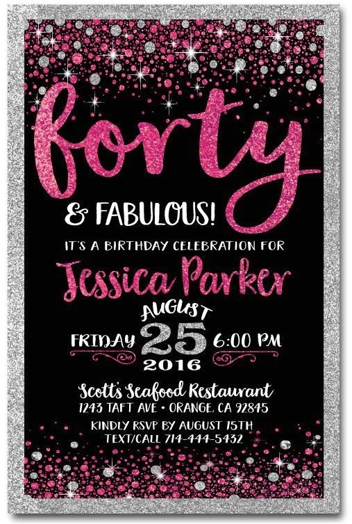40th Birthday Invitations Female Best 25 40th Birthday Invitations Ideas On Pinterest