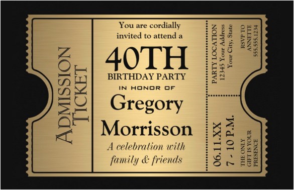 40th Birthday Invitations Free Templates 25 40th Birthday Invitation Templates Free Sample