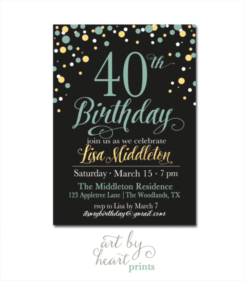 40th Birthday Invitations Free Templates 40 Birthday Invitation Template orderecigsjuice Info
